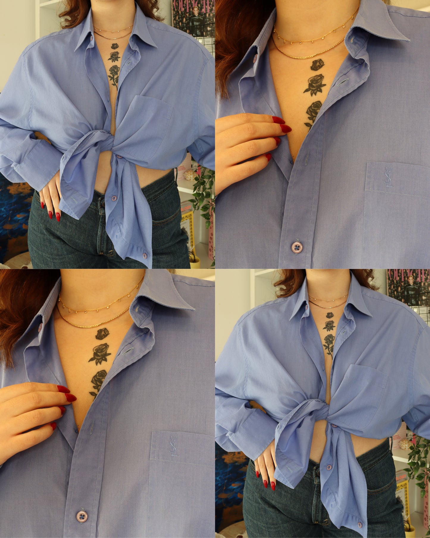La chemise Yves Saint Laurent Vintage bleue