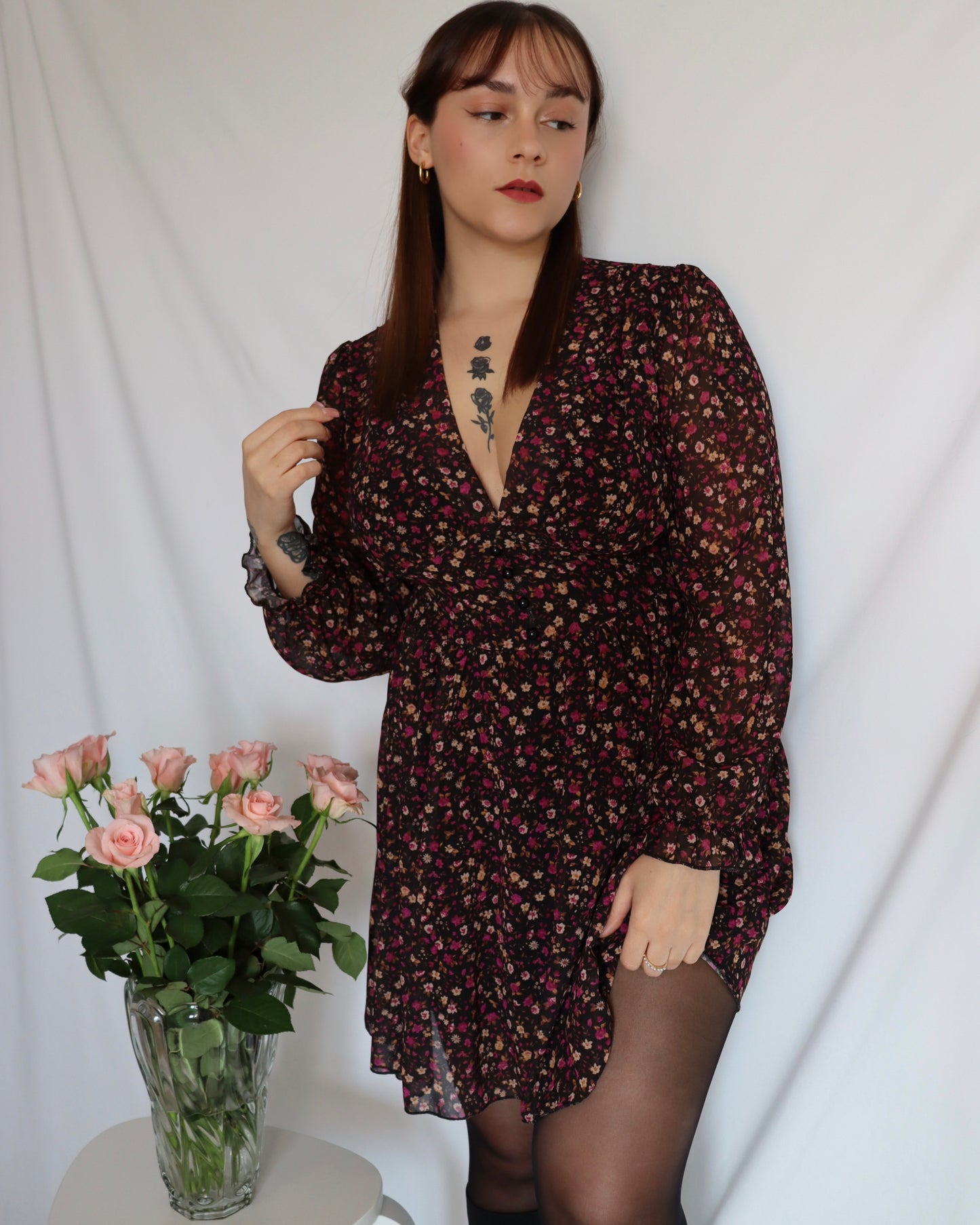 La robe fleurie rose