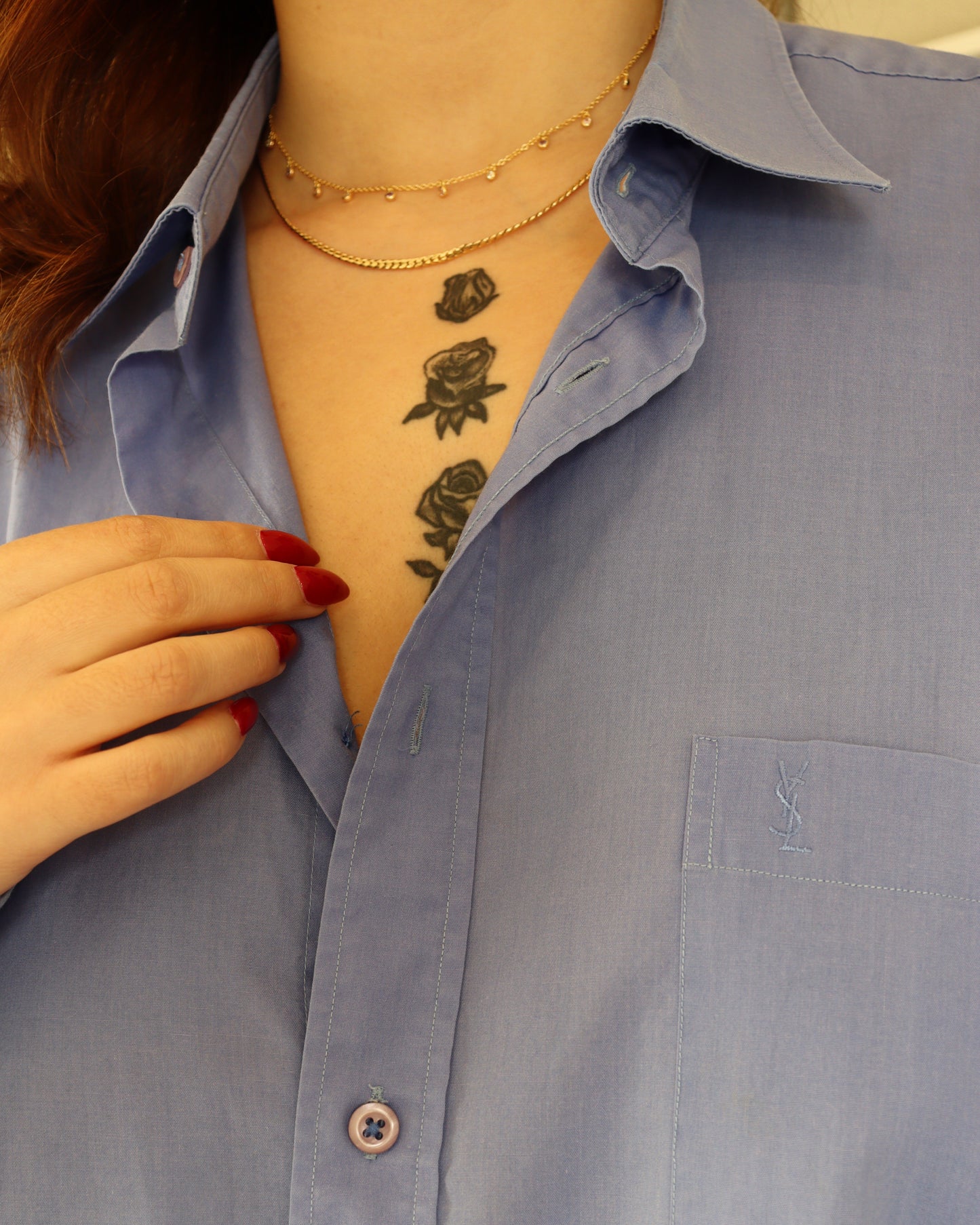 La chemise Yves Saint Laurent Vintage bleue