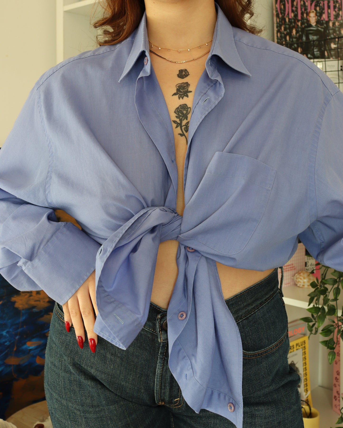 La chemise Yves Saint Laurent Vintage bleue