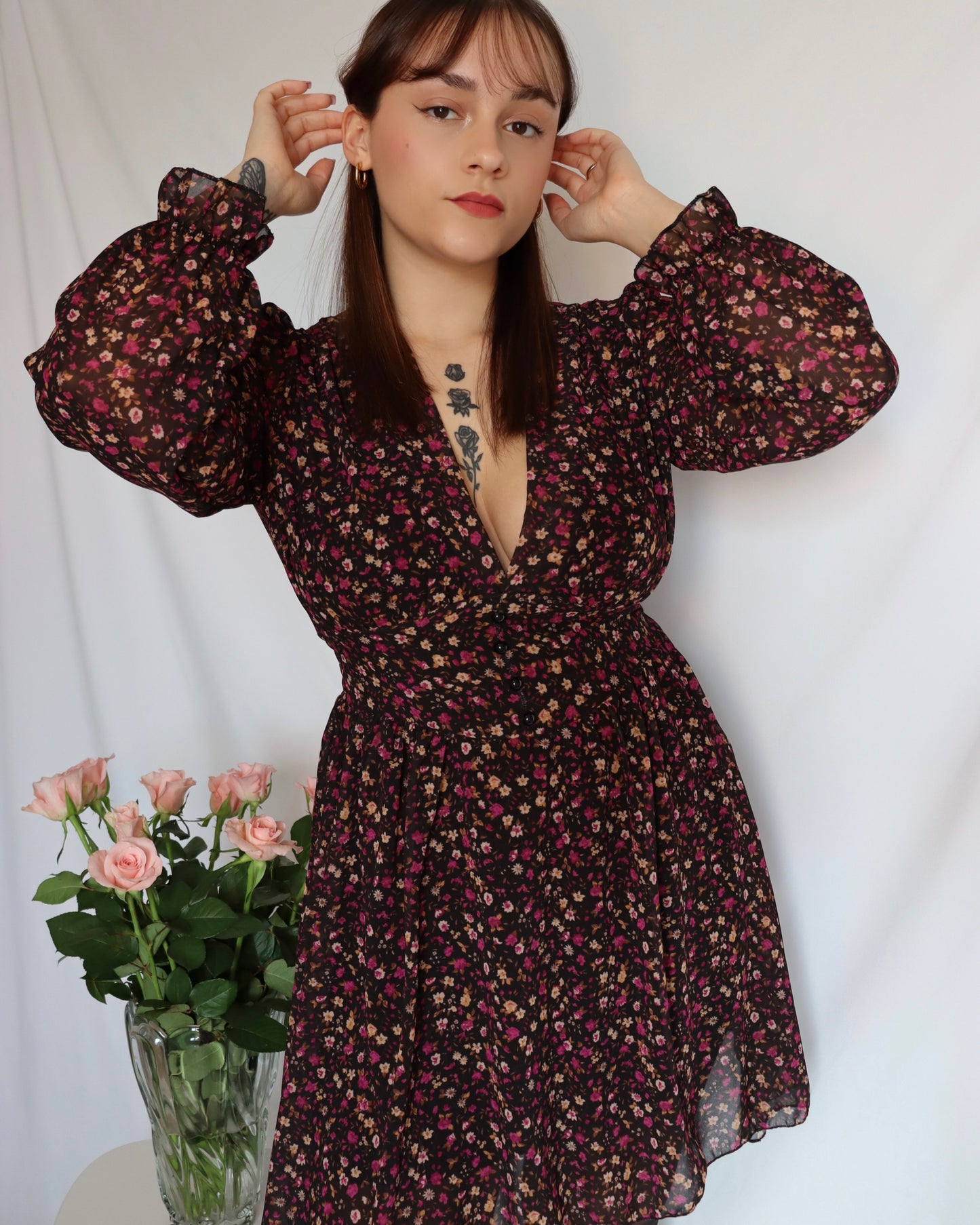 La robe fleurie rose