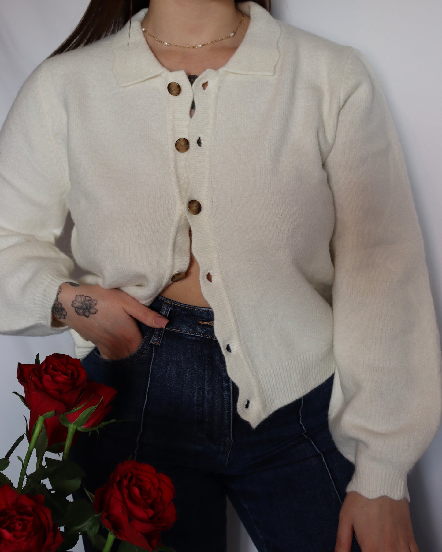 Le cardigan écru
