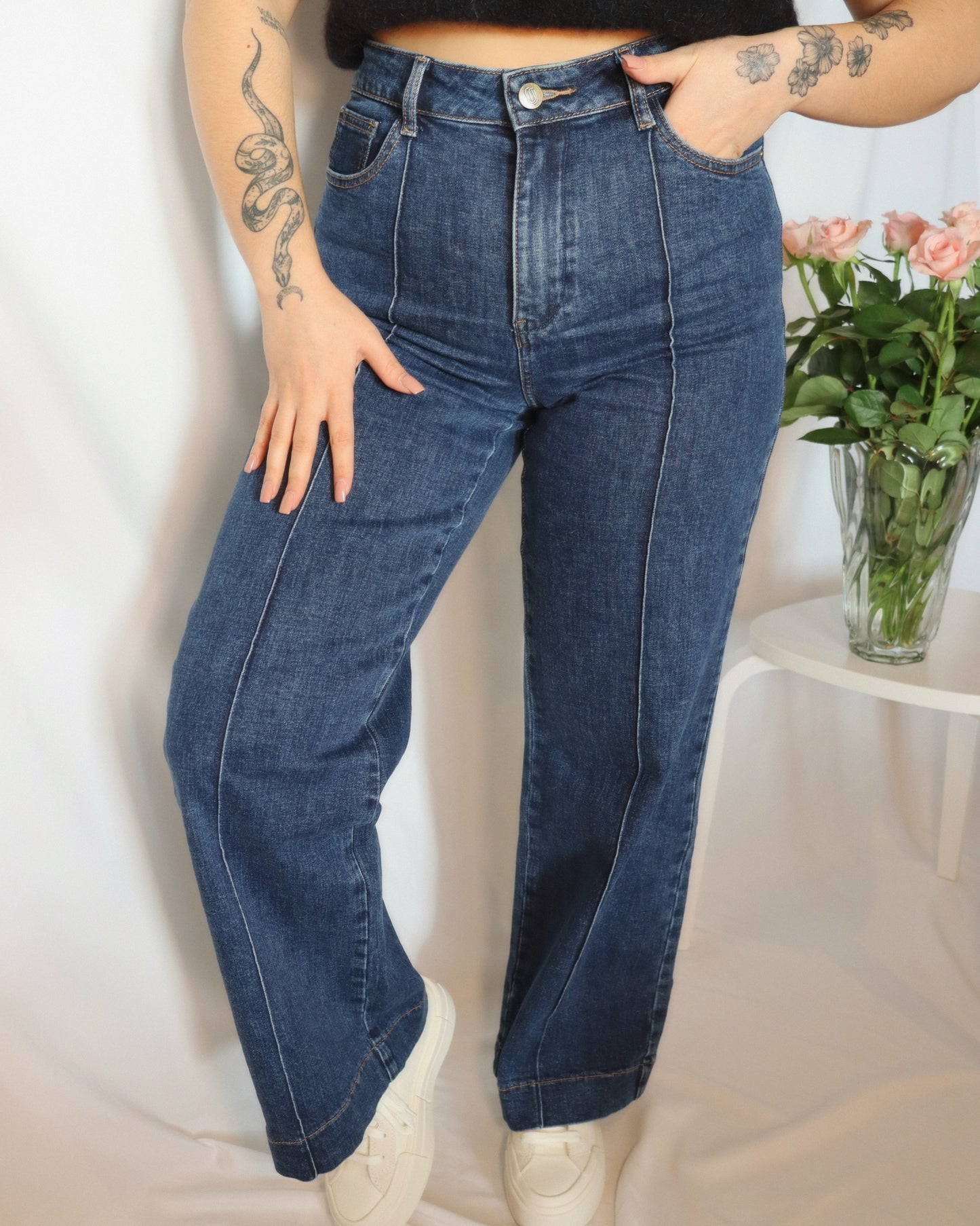 Le jeans taille haute wide leg