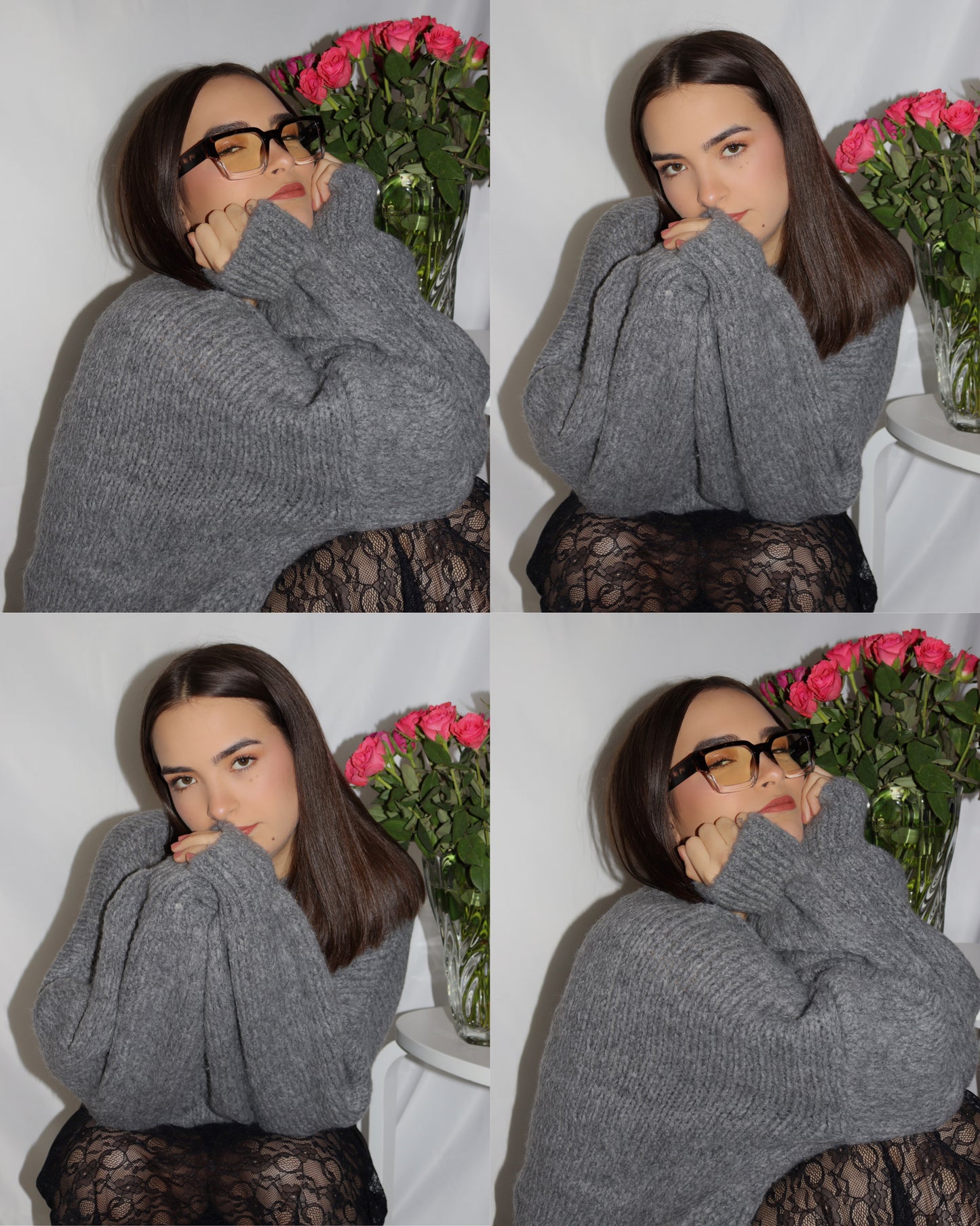 Le pull en mohair gris
