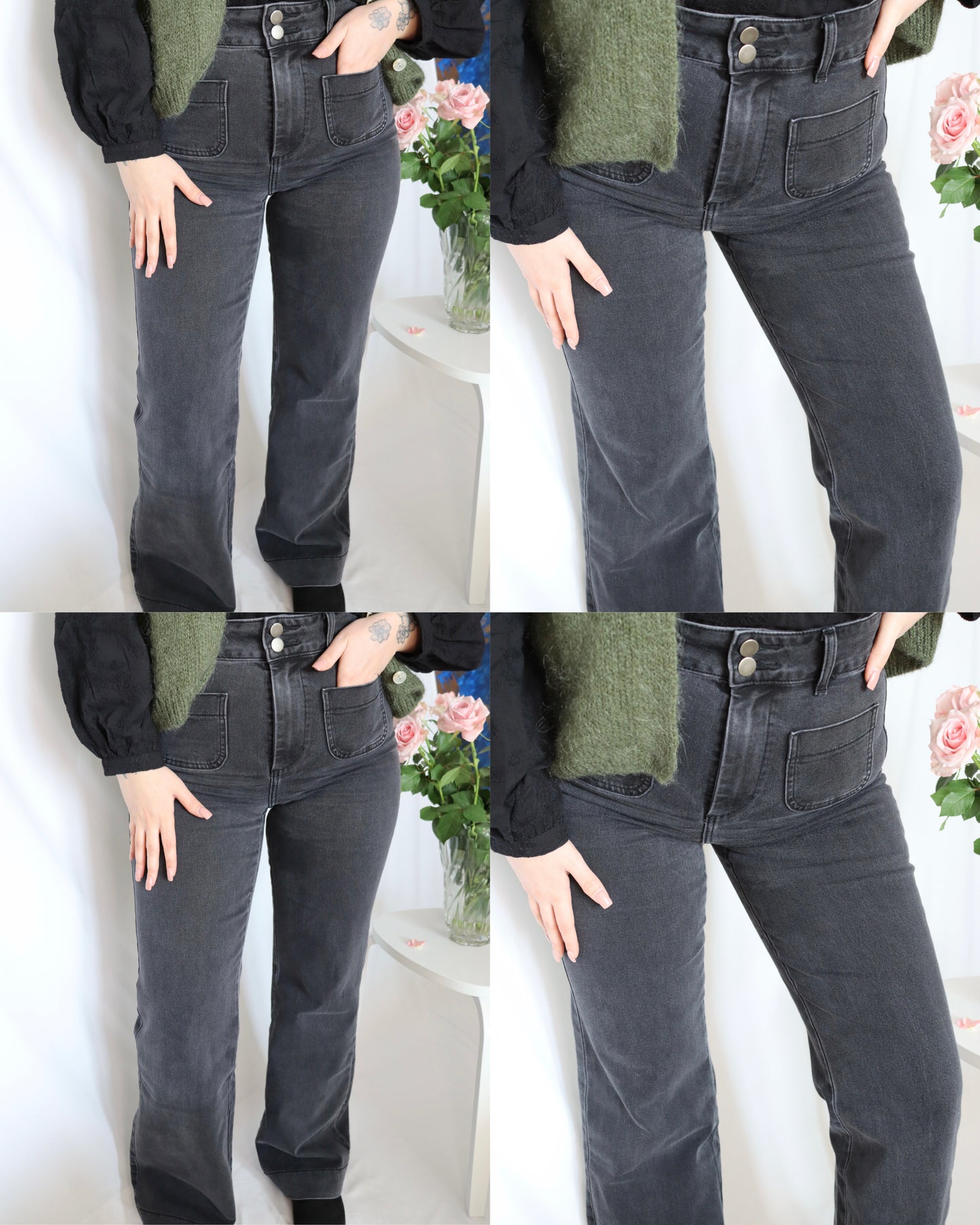 Le jeans taille haute évasé